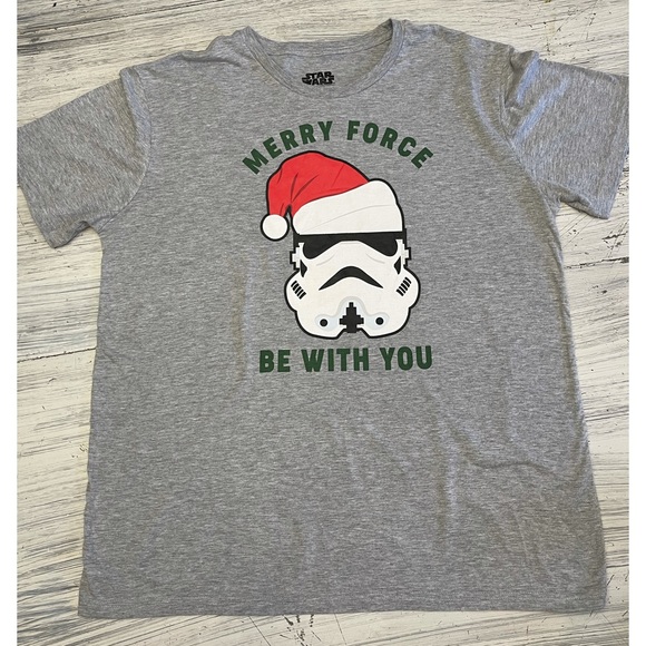 STAR WARS STORMTROOPER MERRY FORCE BE WITH YOU CHRISTMAS T-SHIRT - Picture 3 of 7
